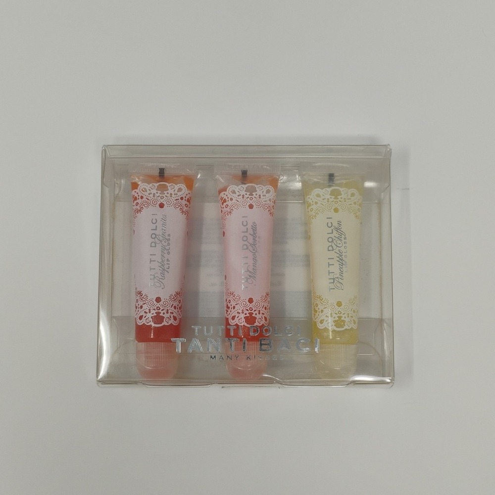Tutti Dolci Lip Gloss Pineapple Raspberry Mango Vintage Bath Body Works Set